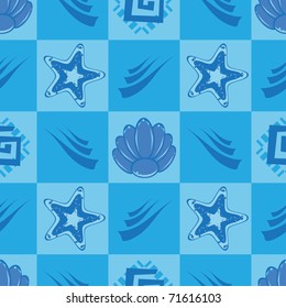 Seamless pattern with sea motives