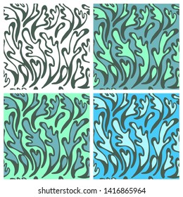 Seamless pattern with sea plant.
Texture for fabric, textile in pastel colors. 
Vector background.
