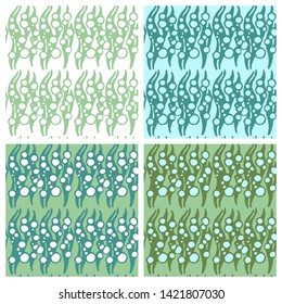 Seamless pattern with sea plant.
Texture for fabric, textile in pastel colors. 
Vector background.