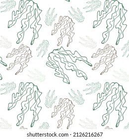 Seamless pattern with sea plants