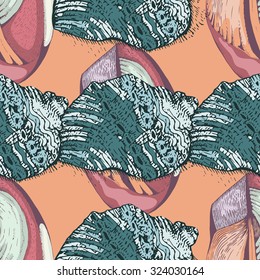 Seamless pattern of the sea shells