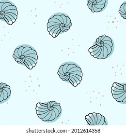 seamless pattern with sea shells. kids print for design fabric, textile, packaging, poster, poster