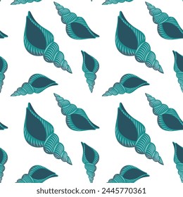 seamless pattern with sea shells. Summer background, backdrop, wrapping paper