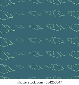 Seamless pattern of sea shells in vector