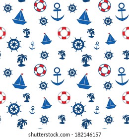 Seamless pattern with sea ship ocean