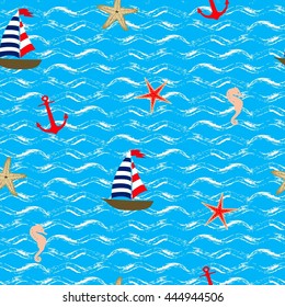 Seamless pattern. Sea style.