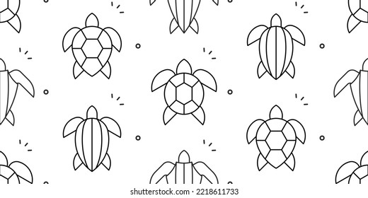 Seamless pattern with Sea Turtles. isolated on white background