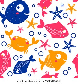 seamless pattern from sea vector elements