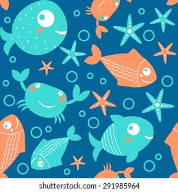 seamless pattern from sea vector elements
