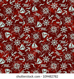 seamless pattern with sea vector icons