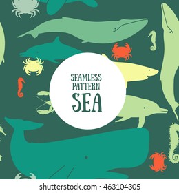 seamless pattern sea. vector illustration