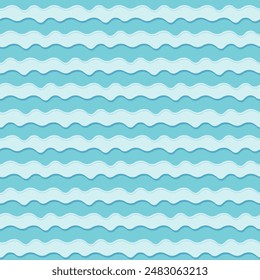 Seamless pattern with sea waves, abstract background with wavy stripes.