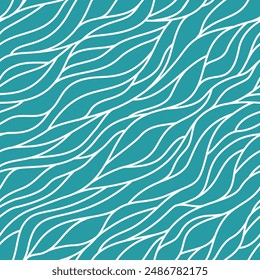 Seamless pattern of sea waves. Stylized waves. Seamless pattern of the ocean surface. Seamless color pattern. Branches. Waves. Hairs. Background for wallpapers, banners, business cards, wrapping.