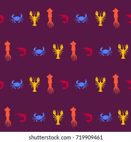 Seamless pattern with seafood for your design