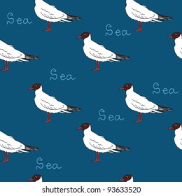 seamless pattern with seagulls