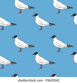 seamless pattern with seagulls