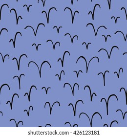 Seamless pattern with seagulls or flock of birds