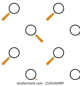 Seamless pattern searching concept, magnification glass element background. magnifying glass, background for desktop, minimalist figures, geometric shapes in design research