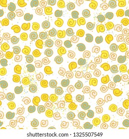 Seamless pattern. Seashell scattering. Background consisting of a scattering of small spots.