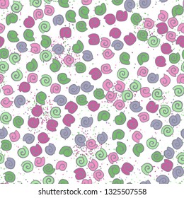 Seamless pattern. Seashell scattering. Background consisting of a scattering of small spots.