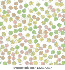 Seamless pattern. Seashell scattering. Background consisting of a scattering of small spots.