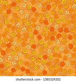 Seamless pattern. Seashell scattering. 
The background consists of striped diamonds.