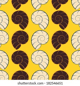 Seamless pattern with seashells 