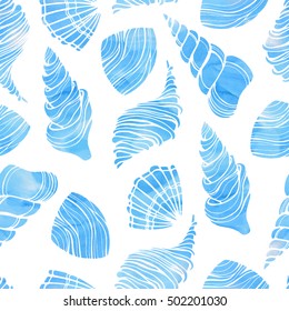 Seamless pattern with seashells.