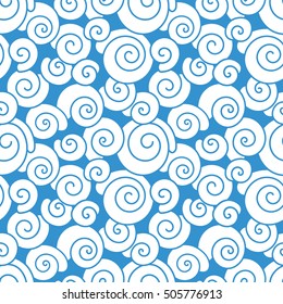 Seamless pattern with seashells. Abstract vector illustration with shells.