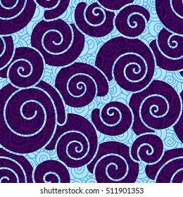 Seamless pattern with seashells. Abstract vector illustration with shells.