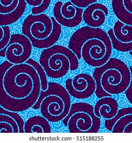 Seamless pattern with seashells. Abstract vector illustration with shells.