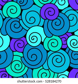 Seamless pattern with seashells. Abstract vector illustration with shells. Colorful ornament.