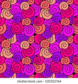 Seamless pattern with seashells. Abstract vector illustration with shells. Colorful ornament.