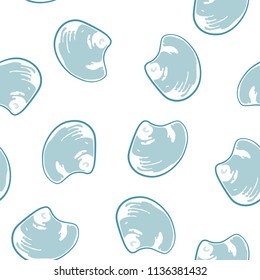 seamless pattern of seashells. Marine background.