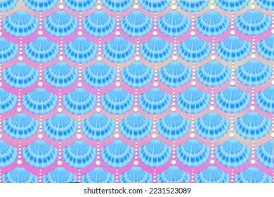 Seamless pattern with seashells, Marine background. Vector illustration suitable for greetings, invitations, wrapping paper, textile, wedding and web design.