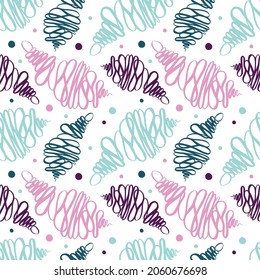 Seamless pattern with seashells on white background. Vector illustration.Illustration for cosmetics, health care products, wrapping paper, postcards, prints for clothes.