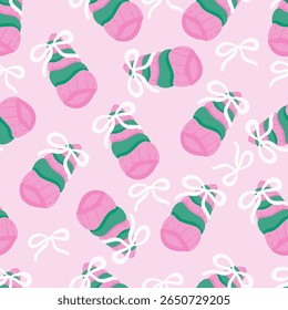 Seamless pattern of seashells, pink  background illustration.