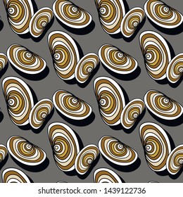 Seamless pattern with seashells. Vector