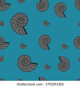 seamless pattern with seashells vector