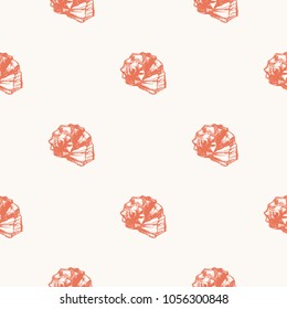 Seamless pattern with seashells. Vector illustration