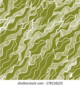 Seamless Pattern With Seaweed