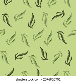 Algas marinas sin soldadura sobre fondo verde claro. Plantillas de flora marina para tela. Diseñar ilustración vectorial. Para impresiones textiles estacionales, carteles, fondos y papeles pintados.