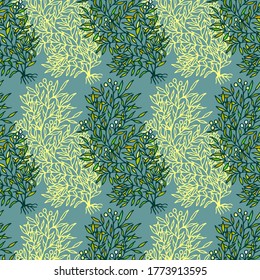 Seamless pattern of  Seaweed sargassum. Vector stock illustration eps 10.