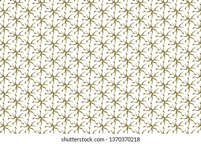 Seamless pattern with seaweed and stars. Vector graphics.