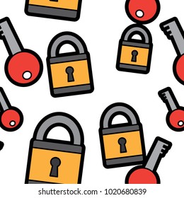 seamless pattern security cyber padlock protection