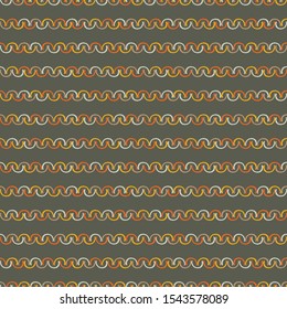 Seamless pattern of semi circles arranged in lines on a dark background.