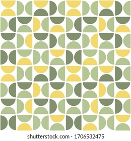 Seamless pattern with semicircles. Mid century modern style. Abstract geometric backdrop.