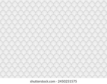 Seamless pattern of semicircles and straight lines on the white background. Simple geometrical pattern, Fabric print, Background