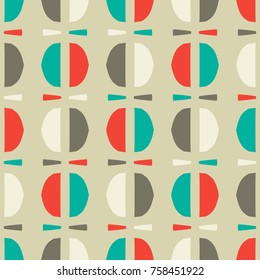 Seamless pattern with semicircular geometric shapes.