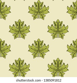 Seamless pattern with separate grape leaves